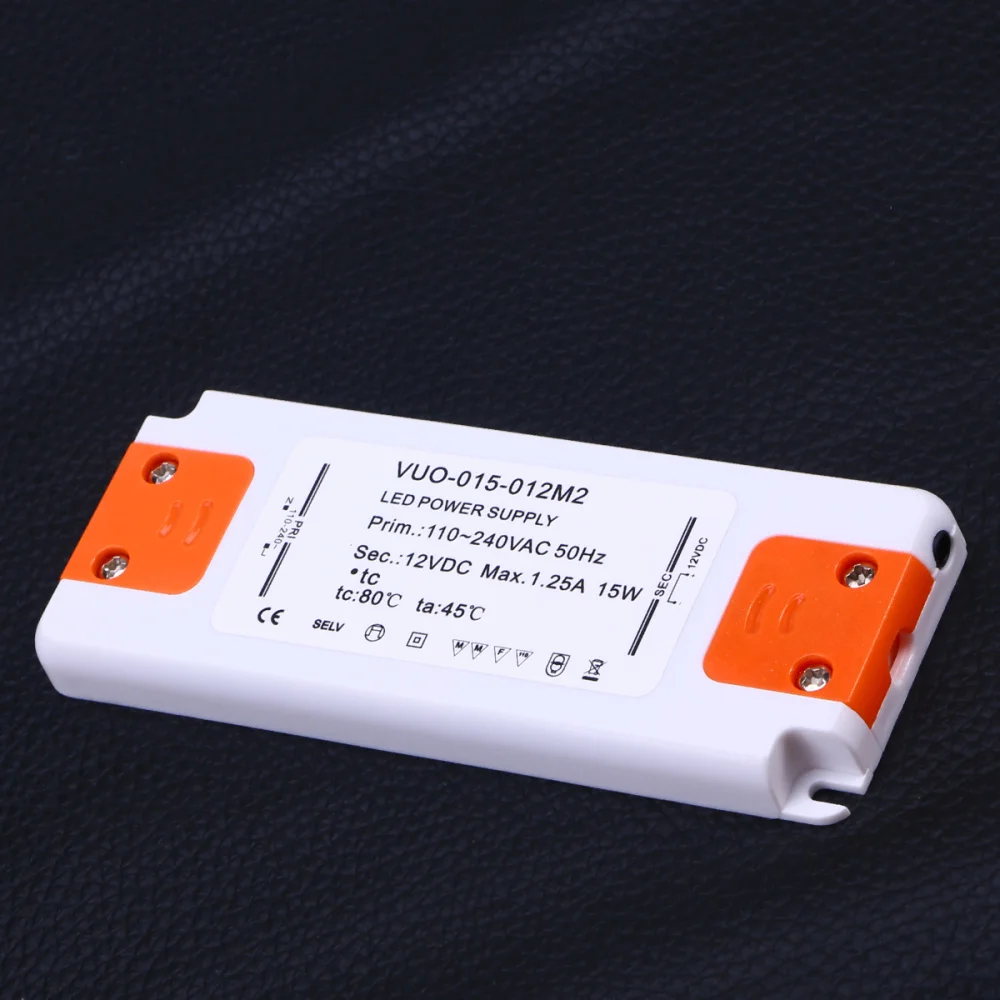 

12V 6W LED Transformer Driver Converter Ultra-slim 0.5A Driver for LED Bulb Light (White)
