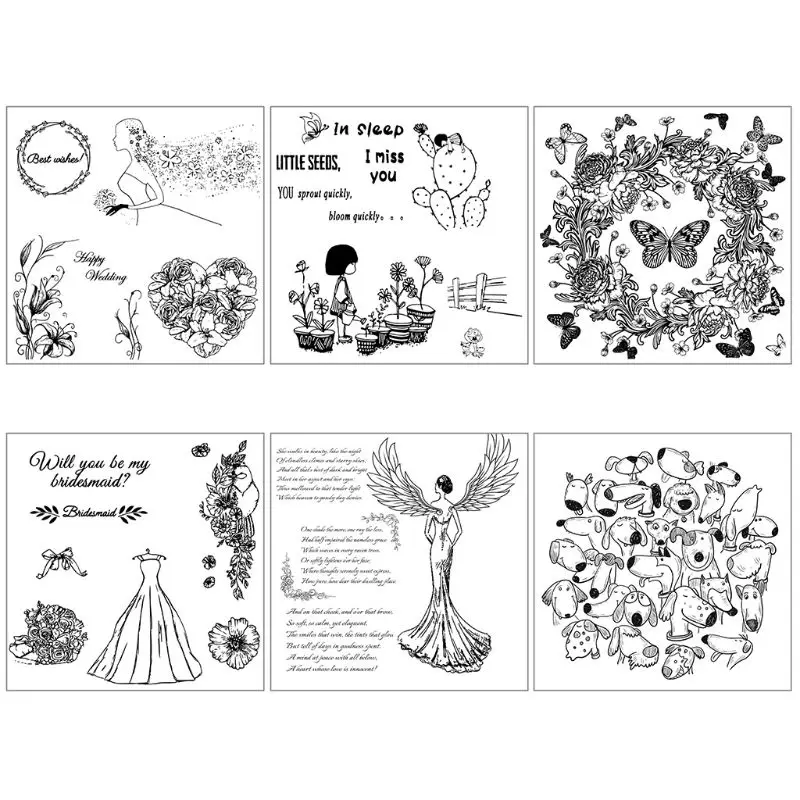 Крыло ангела DIY силиконовый прозрачный штамп цепляющее тиснение для