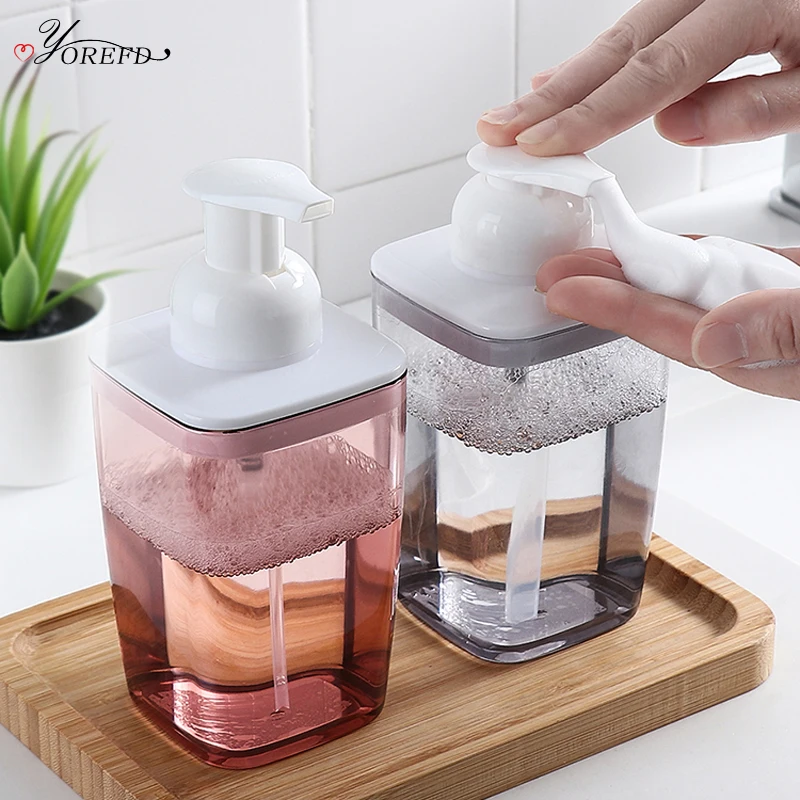 

OYOREFD 420ml Transparent Foam Pump Bottles Bathroom Facial Cleanser Hand Sanitizer Soap Bottles Press Type Mousse Dispenser