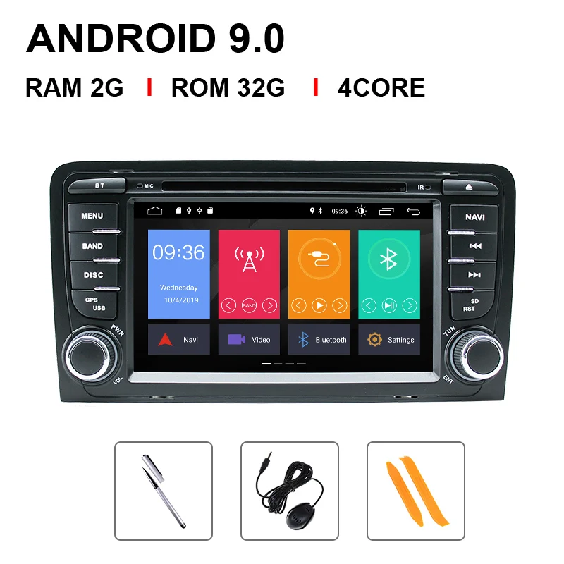 4 Core 32 ROM 8 ядерный ips DSP 2 din Android 9 автомобильный DVD мультимедиа для Audi A3 8P S3 RS3 Sportback навигация gps Радио Стерео головное устройство 4 Гб+ 64 ГБ - Цвет: 4 Core 32 ROM