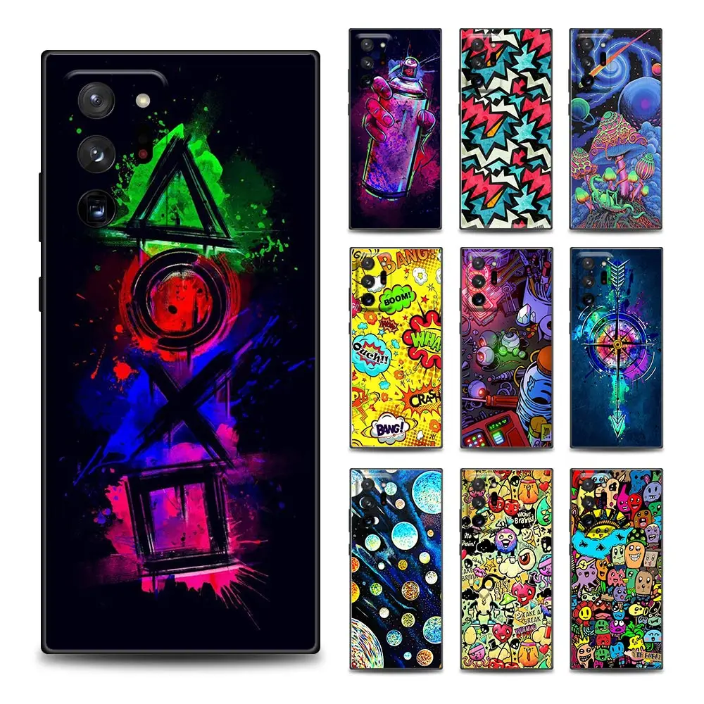 

Anime Graffiti Sticker Bomb Phone Case for Samsung M01 M11 M12 M21 M31 M32 M42 M1 M22 M41 M52 M62 Note 20 8 9 10 Plus Silicone