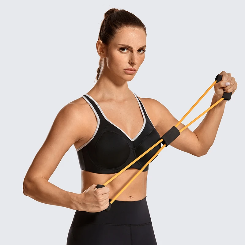 Racerback Underwire Sports Bra High Impact Full Support Lightly Lined Workout Bras For Women Black Lady Underwear Yoga Bralette