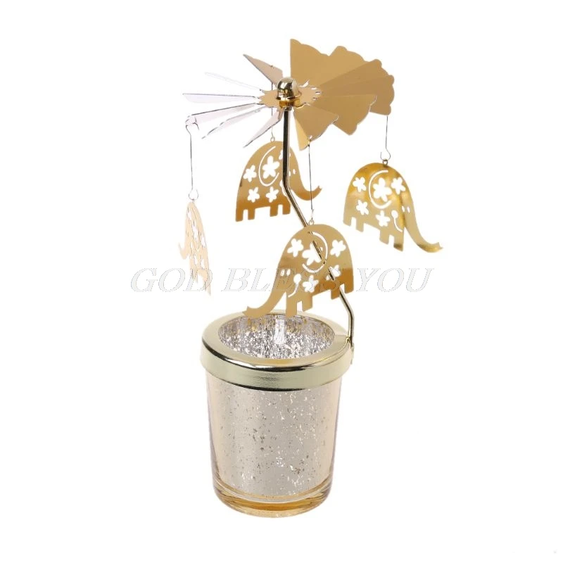 GD-4 Звездчатый Кап-вращающийся карусель поворотный Свечи Tealight металлическая стойка держатель - Цвет: GD-4