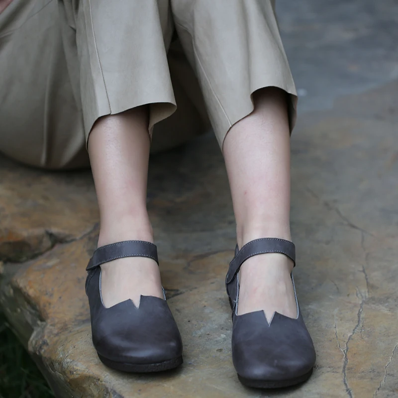 

VALLU Casual leather women's shoes 2020 spring and autumn low heel shoes leather low-top shoes