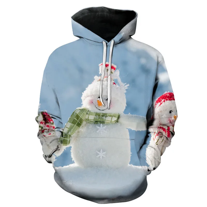 

Женские толстовки с рождественским принтом, свободные Модные свитшоты с капюшоном и карманами, корейский модный универсальный топ в стиле ...