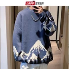 Свитер LAPPSTER мужской в стиле харадзюку, винтажный модный пуловер с изображением гор, корейский стиль, большие размеры, 2022