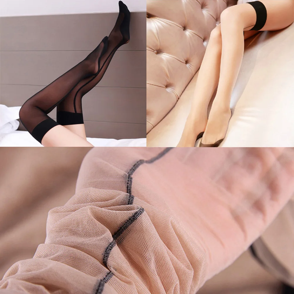 Пикантные эластичные колготки по линии шва сзади чулки до бедра для женщин