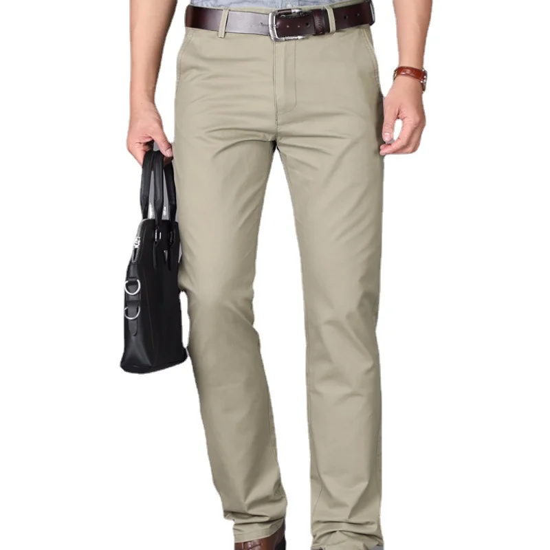 

2021 Men's Spring Autumn Fashion Business Casual Long Pants Suit Pants Male Elastic Straight Formal Trousers Plus Big Size 28-42