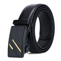 mens black automatic buckle belt young people black simple buckle highgrade luxury business belt ceinture homme