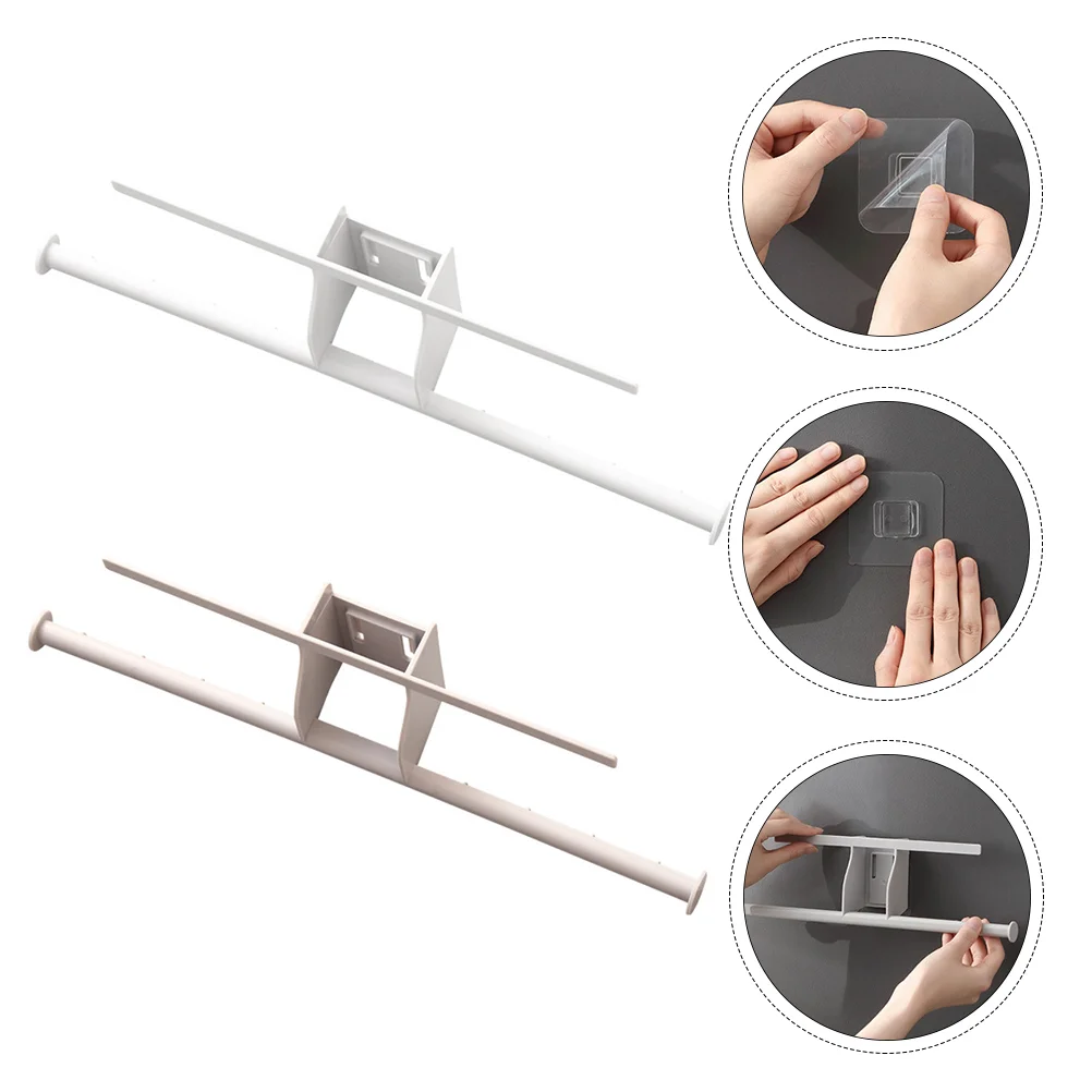 

2pcs Punch-free Storage Rack Multi-purpose Clothes Hanger Holder for Home Use