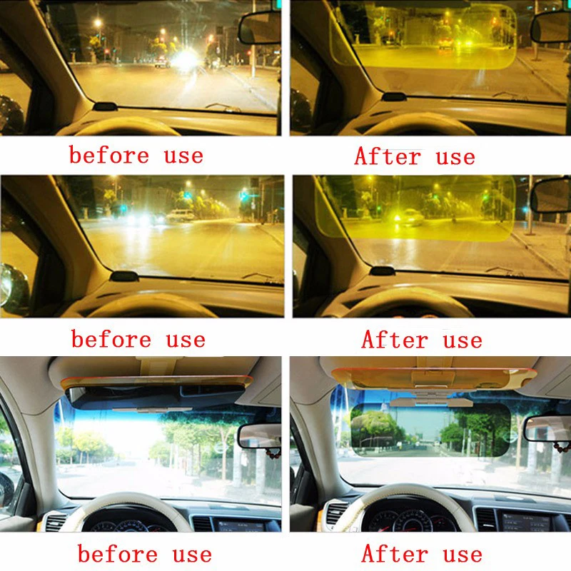 

Car Sunshade Day and Night Sun Visor Anti-dazzle Goggles Clip-on Driving Vehicle Shield for Clear View Visor