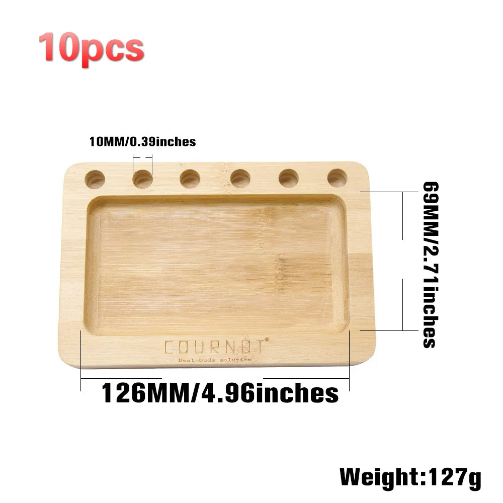 

10pcs Bamboo Rolling Tray With Pre Rolled Roll Cone Holder Multifunctional Bamboo Cigarette Tray Tobacco Holder