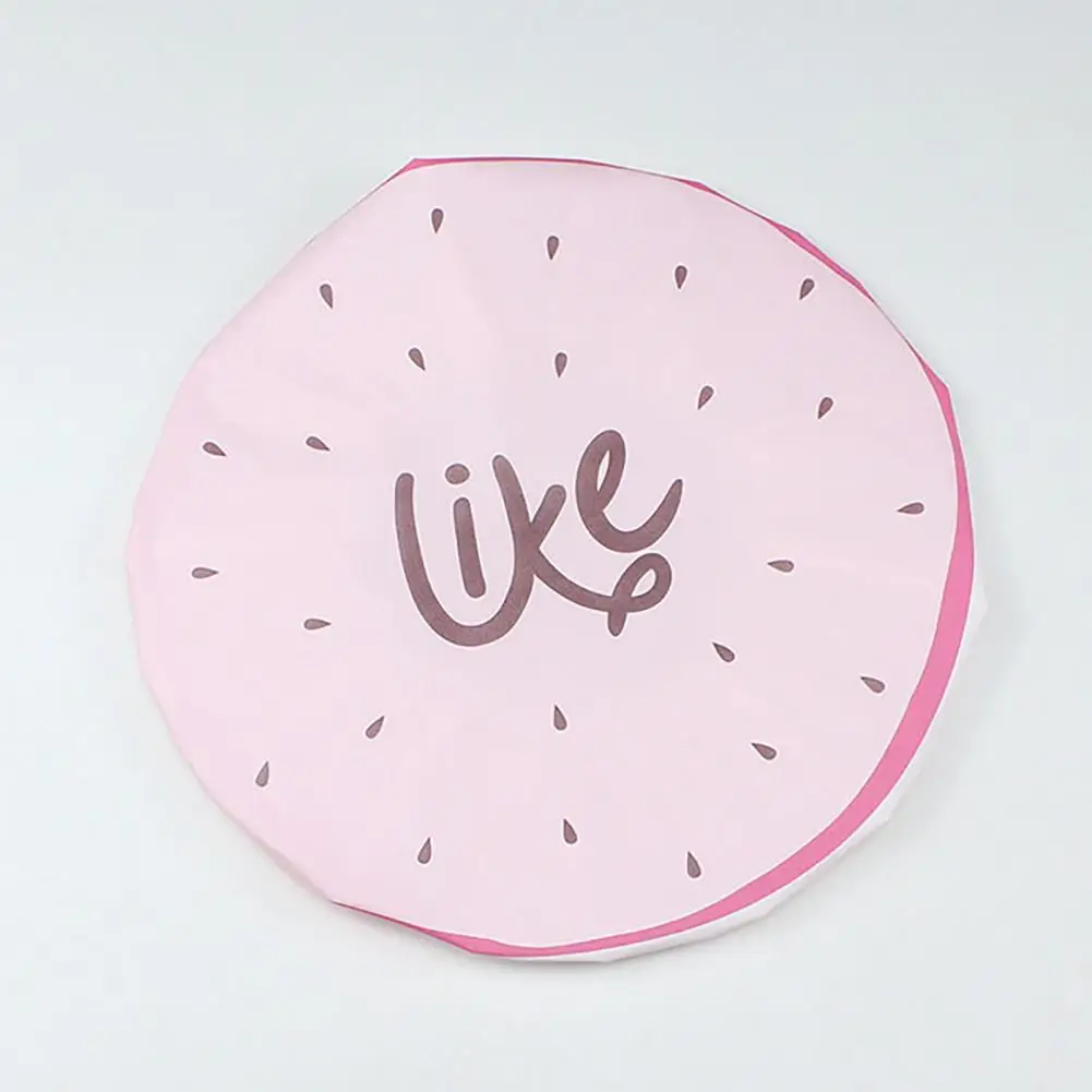 

Sweet Fruit Print Bath Hat Reusable Women Skin-friendly Waterproof High Elastic Lovely Sleep Hat Hair Care for SPA