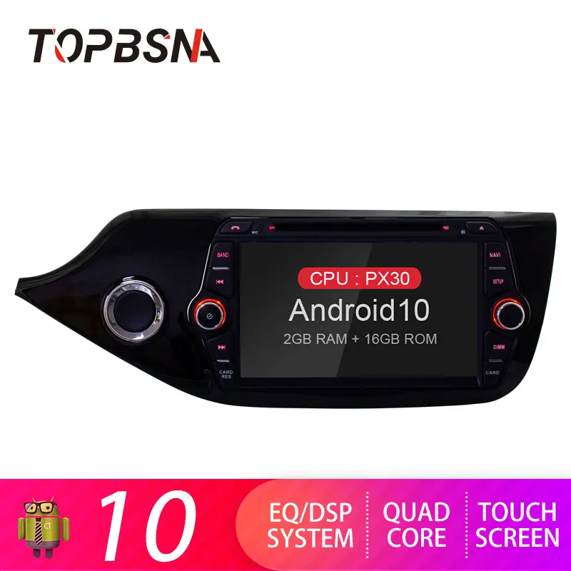 Автомобильный мультимедийный плеер TOPBSNA 2 Din Android 10 для KIA CEED 2013 2016 GPS навигация
