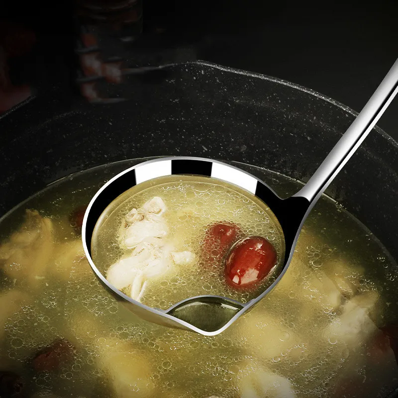 1 parça yağ tutucu çorbası dağıtıcısı ev yağı çorba ayırma kaşığı yağ filtresi paslanmaz çelik uzun saplı mutfak filtresi