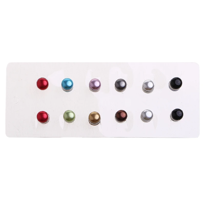 

E56A 12pcs Safe Hijab Brooch Strong Metal Plating Pearl Magnetic Hijab Clip Luxury Accessory No Hole Pins Magnet Brooches