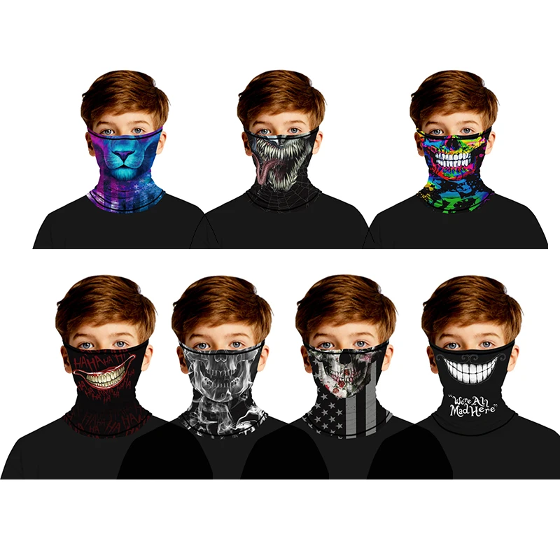 

Шарф детский дышащий, для вождения, шеи и велоспорта, 1 шт., на Хэллоуин, маска от солнца