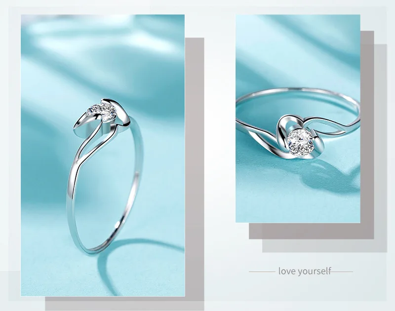 

925 Silver Jewelry Luxury Rings for Women Wedding Engagement Jewelry Romantic Clear Cubic Zircon Elegant Ring Gifts