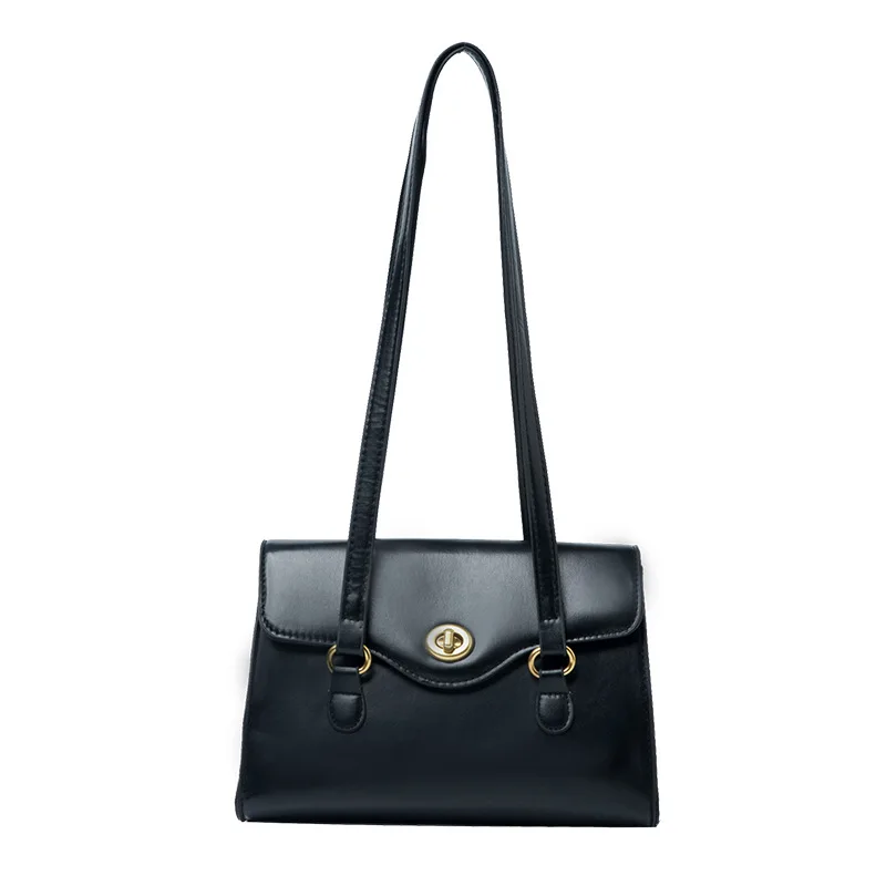 

Retro Underarm Big Women's Bag 2021 Spring New Minimalist Solid Color Personalized Portable Messenger Shoulder Bags For Women