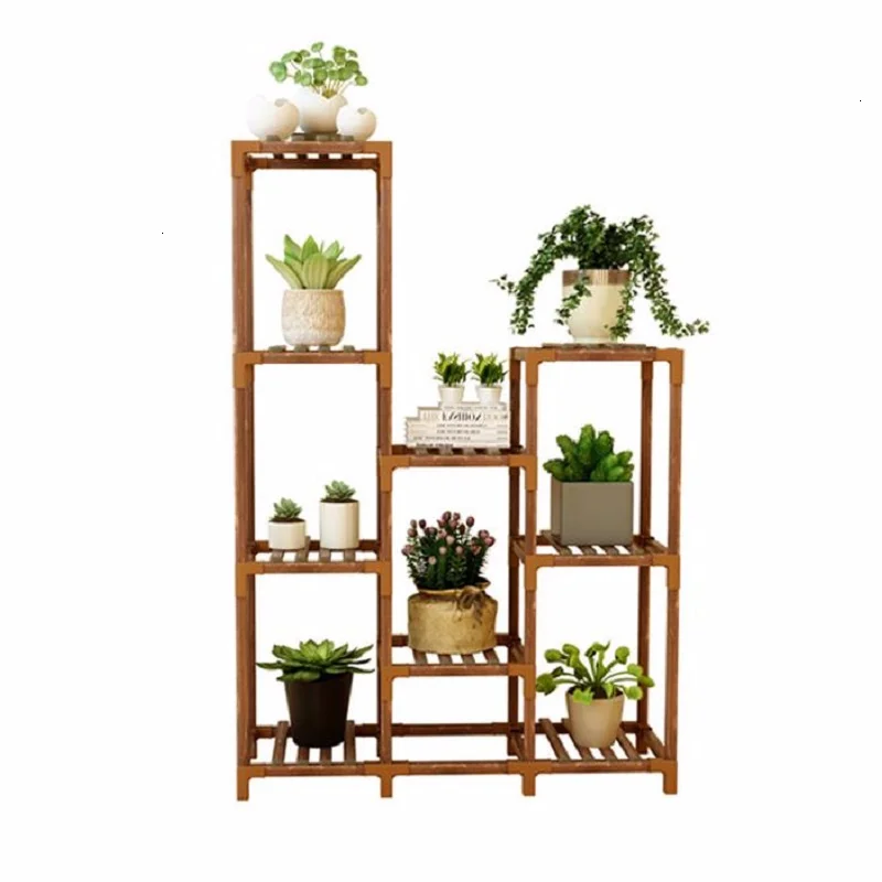 

Suporte Flores Wood Plantenrekken Stand Living Room Pot Repisa Para Plantas Terraza Rack Dekoration Balcony Flower Plant Shelf