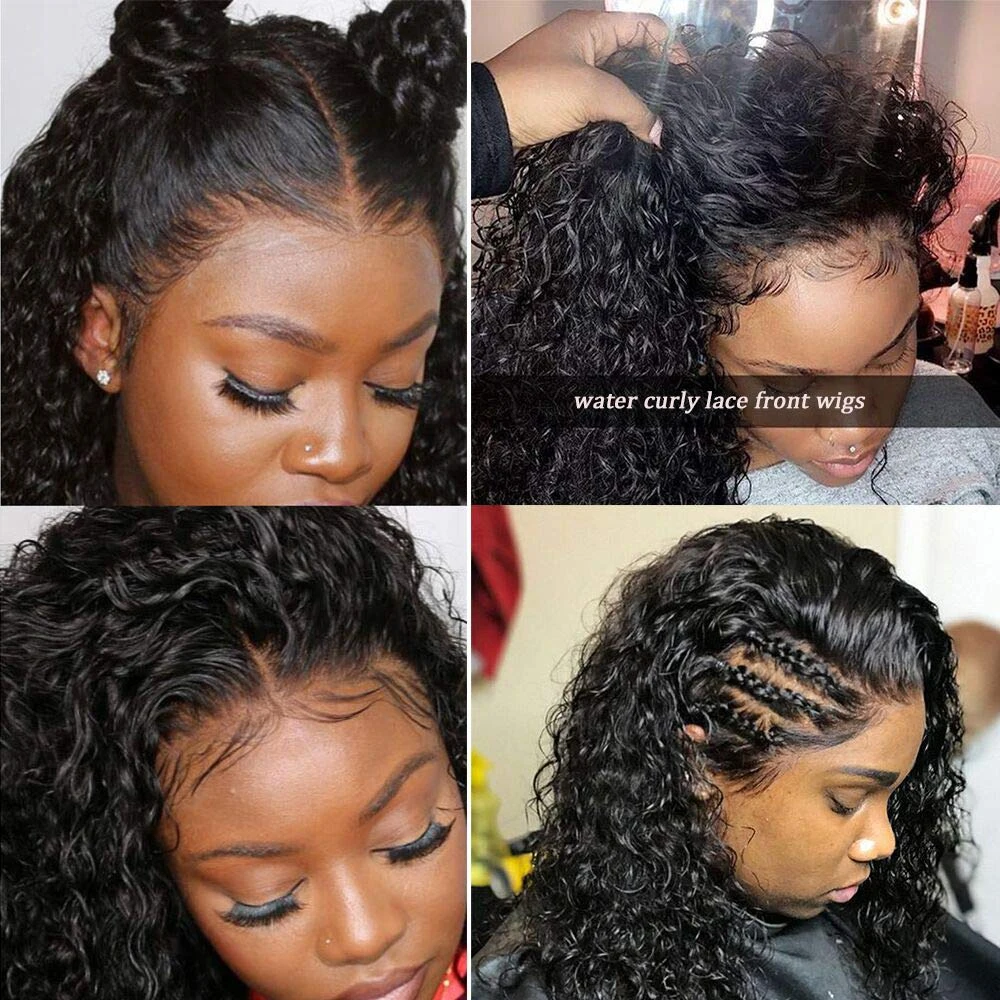 4X4 вьющиеся человеческие волосы парики предварительно сорванные с волосами