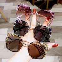 new fashion square bling sunglasses luxury rhinestone diamond sun glasses vintage shades for women outdoor personality eyeglasse