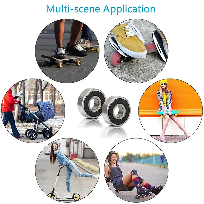 4 шт. 608RS подшипники для скейтборда роликовые скейтборды колеса скутера резиновый