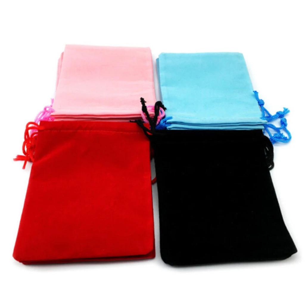 

50Pcs Mini Soft Rectangle Velvet Drawstring Pouch Wedding Favor Pouch / Xmas Gift Bag Jewelry Sack 5x7cm