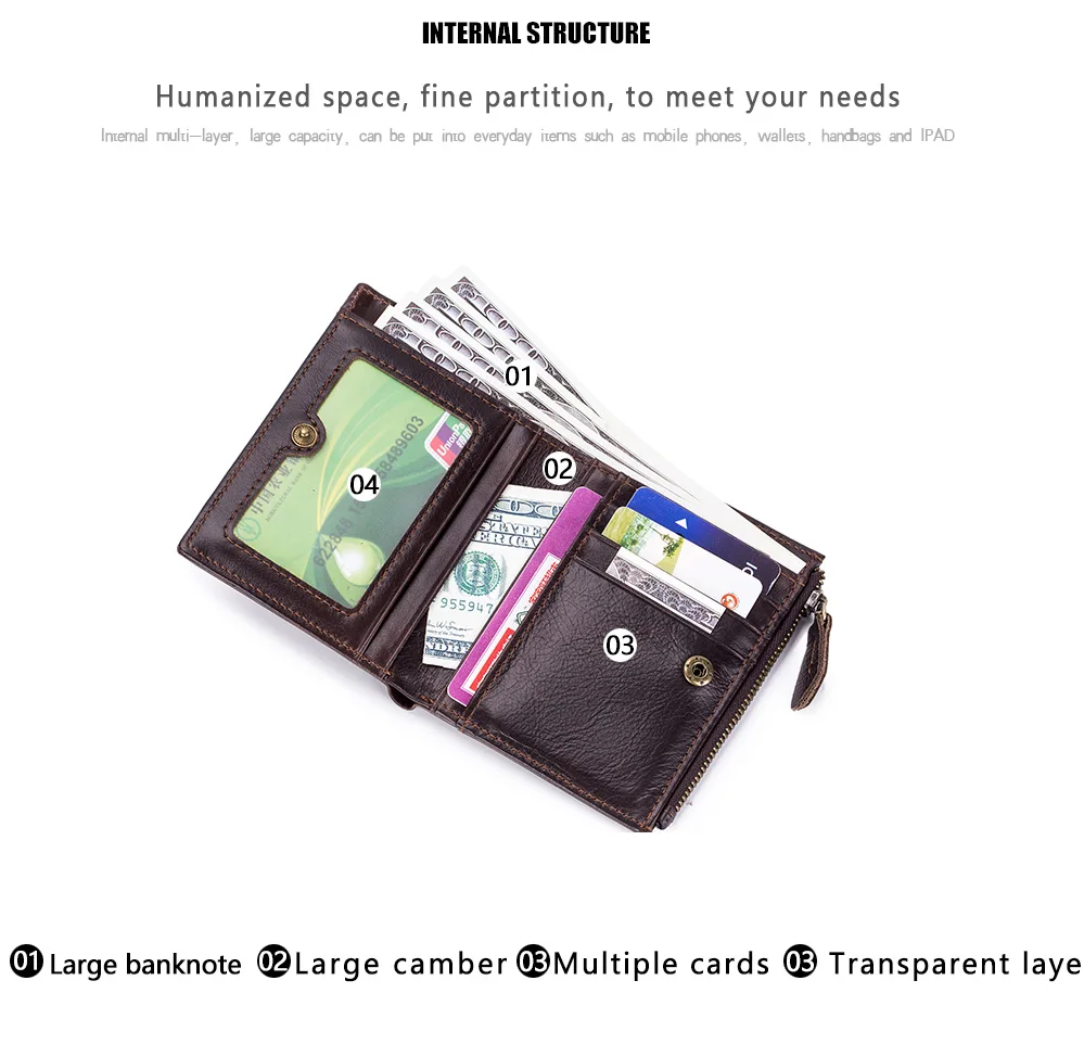 LAOSHIZI LUOSEN мужской кожаный кошелек из натуральной кожи на молнии портмоне RFID держатели карт 91604