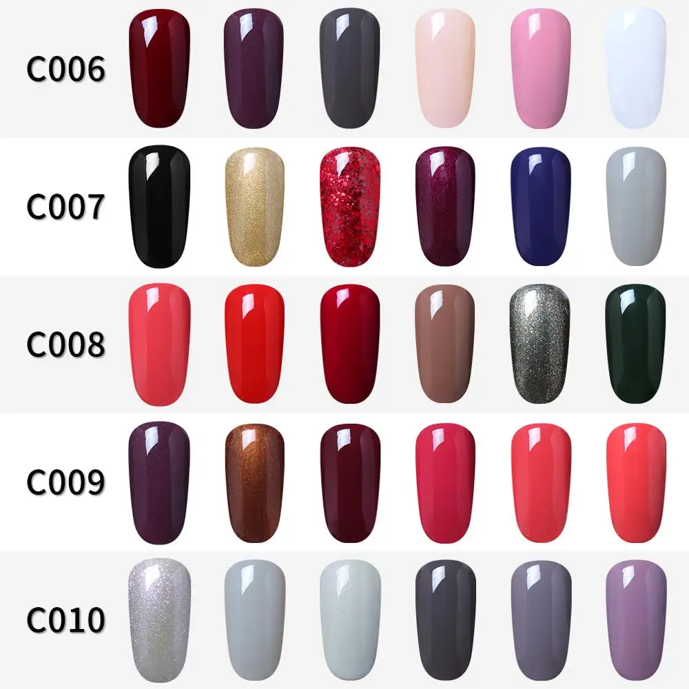 Elite99 6 pieces/lot Pure Color Gel Nail Polish Semi Permanent Enamel Lacquer Varnish With Gift Box Art Manicure | Красота и здоровье