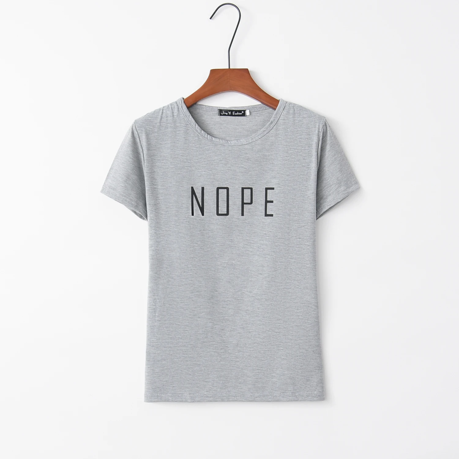 

2021 New Round Neck Short Sleeve Loose Nope Letter Printed Women's T-shirt