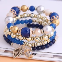 yada gold leaves handmade braceletsbangles for women bohemian vintage jewelry femme bracelets charm crystal bracelet bt210025