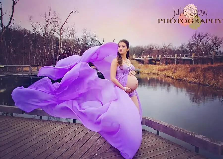 Лаванда Le пара материнства фотография Реквизит длинное шифоновое платье сладкое сердце Materrnity макси платья для фотосессии беременных женщин платье - Цвет: Лаванда