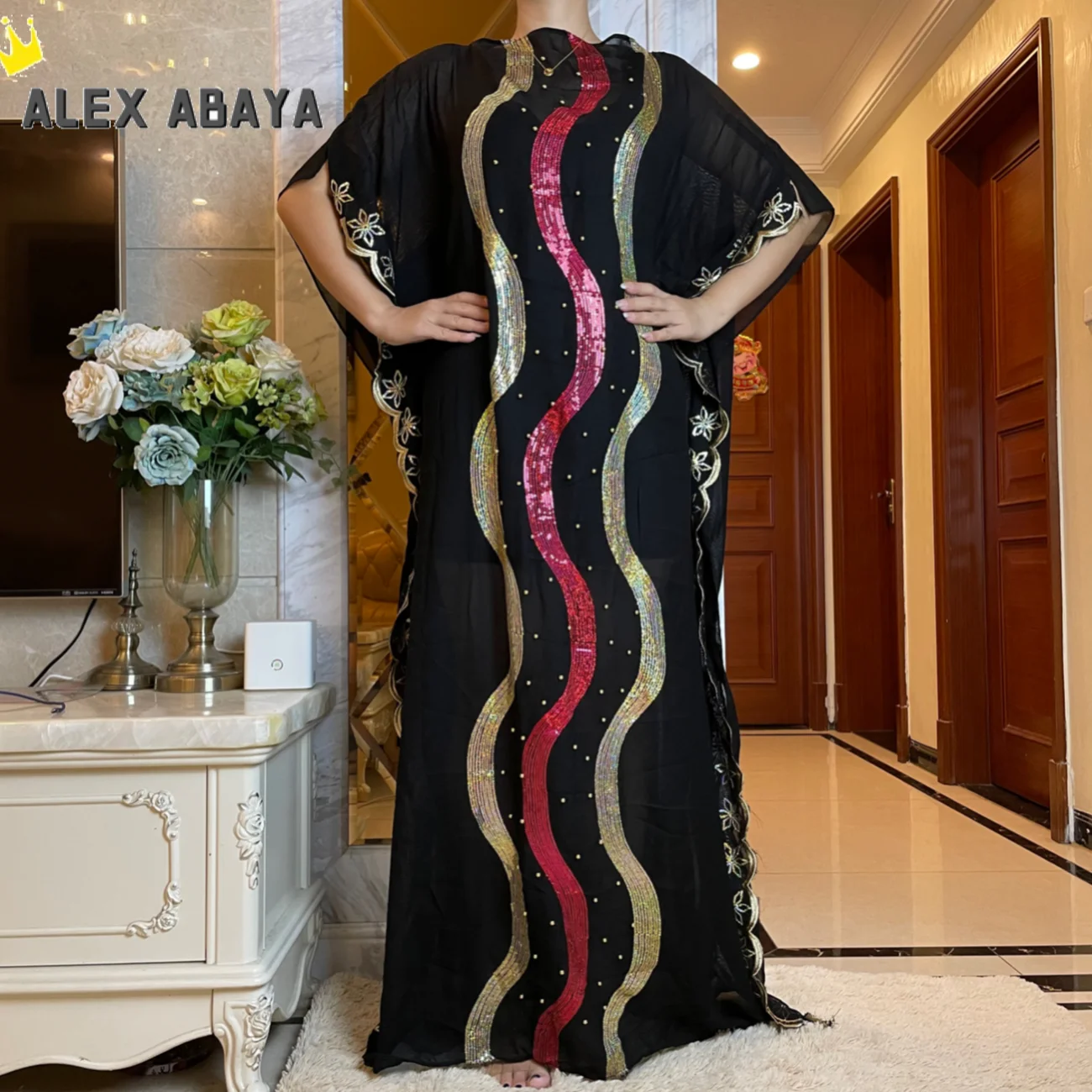 Abaya Дубай Турция мусульманское платье 2021 модный кафтан халат блестки вышивка