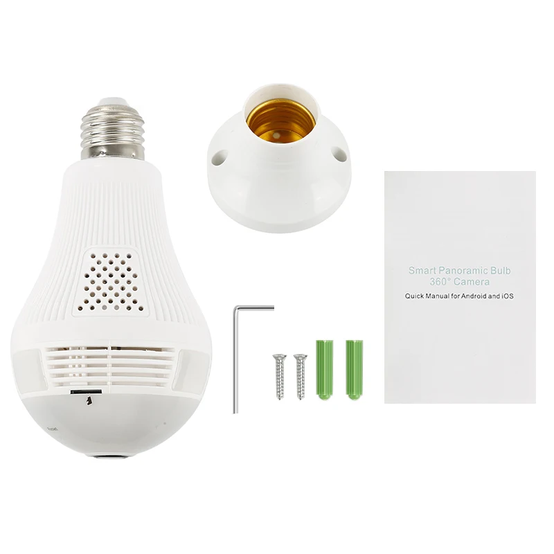 

960p 1080P 360 Security wifi Camera Lamp Panoramic Bulb Full HD 2mp 360 Degree Fisheye Wi-fi Wireless LED Light Lamp E27