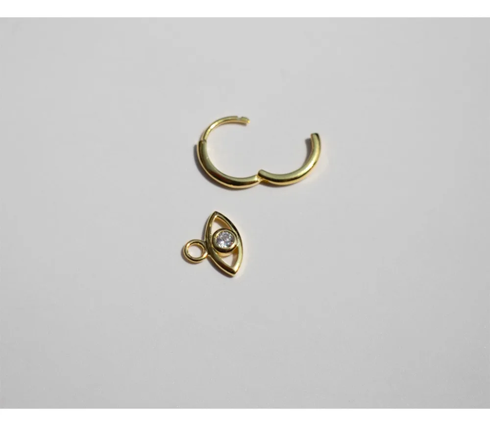Серьги из стерлингового серебра S925 пробы, модные серьги из циркония с золотым глазом, модные серьги для женщин и девушек, ювелирные изделия для ушей