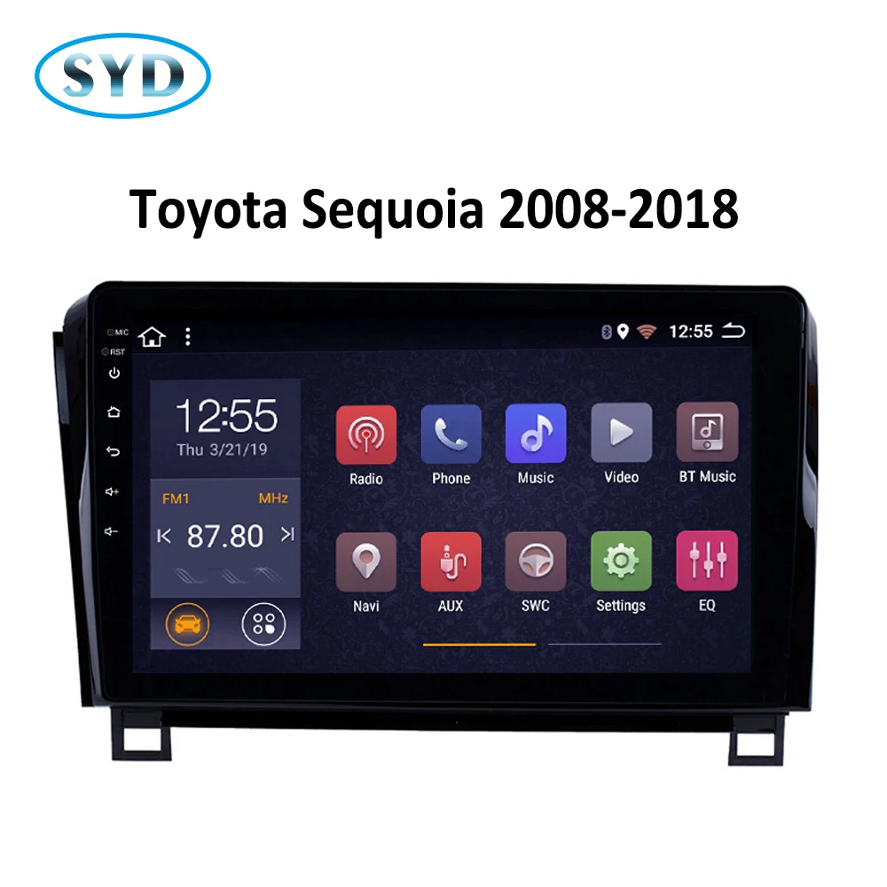 Автомагнитола для Toyota Tundra 2007-2013 Sequoia 2008- мультимедийный плеер Поддержка FM carplay SWC wifi мульт-язык Android 8,1