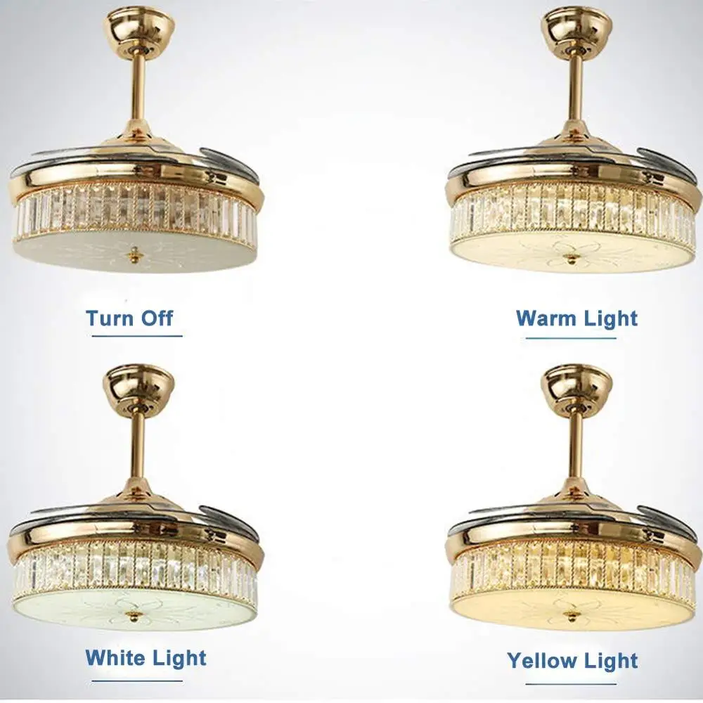 42 дюймовые потолочные вентиляторы 4 выдвижные лопасти светодиодный потолочный