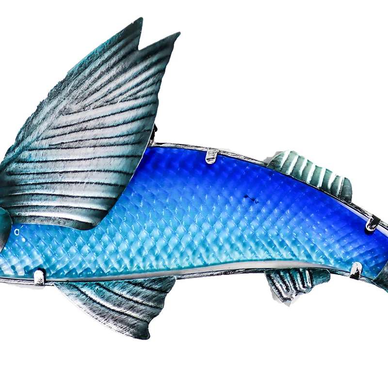 Металлическая стеклянная стена в виде летающей рыбы для украшения дома и сада