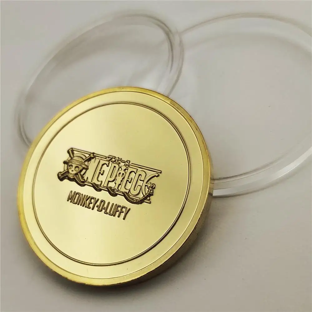 Одна штука Обезьяна D Луффи золотые коллекционные монеты японская Коллекция