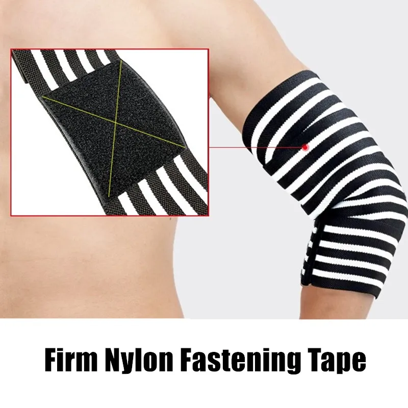 Elbow Support Elastic Bandage Wraps Tennis Volleyball Weightlifting Reduce Pain Prevent Sprain Breathale Protector Straps | Спорт и