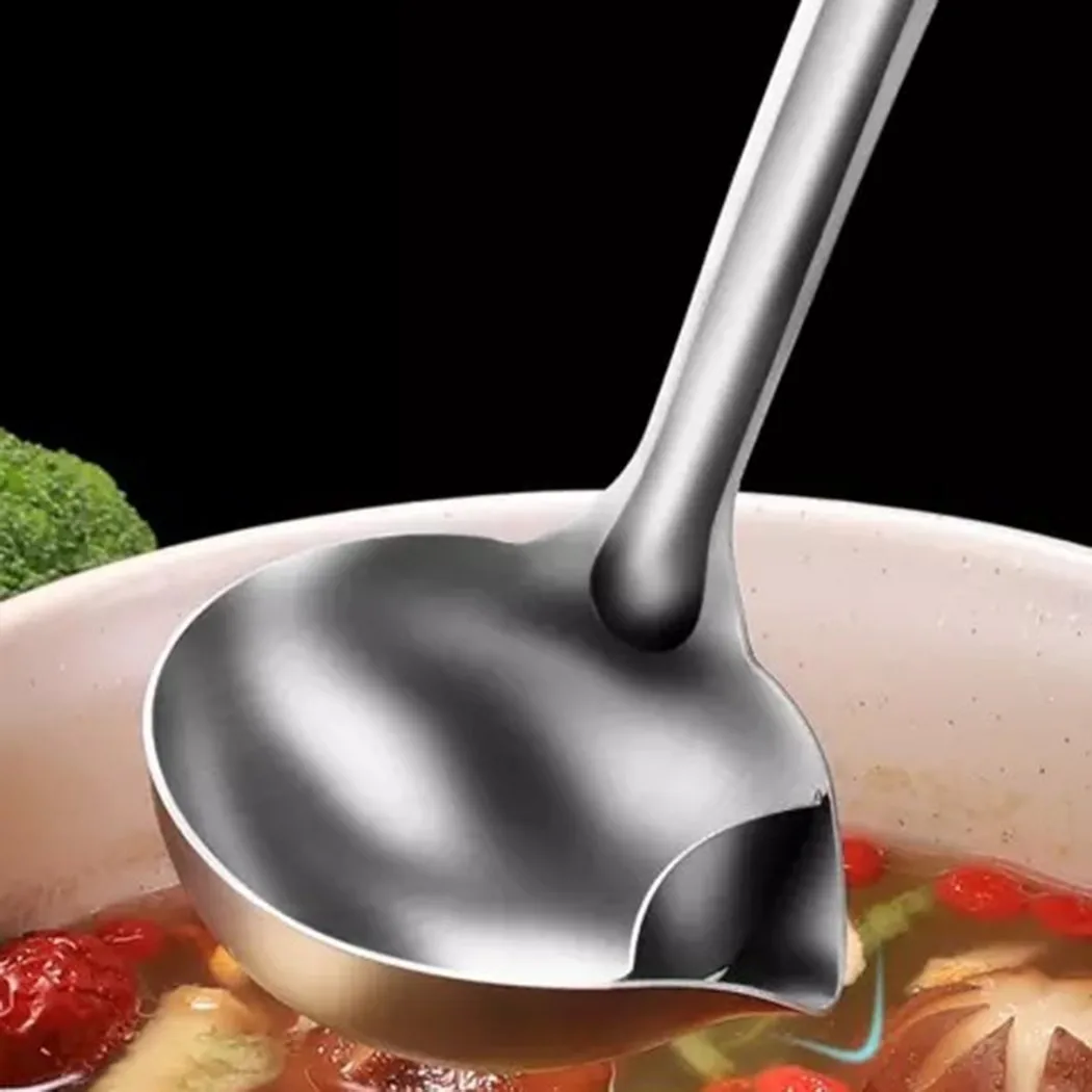 

Stainless Steel Long Handle Oil Soup Separate Spoon Home Strainer Cooking Colander Kitchen Scoop Ladle Dinner Tableware