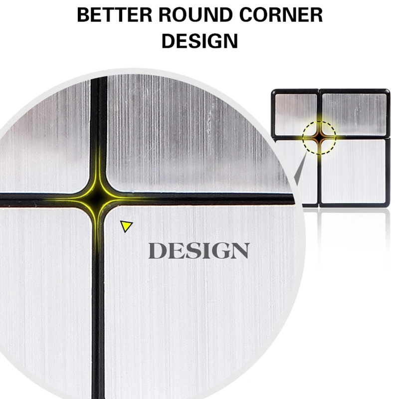 

QIYI Mirror Cube 2x2x2 Magic Puzzle Cube Silver Gold Stickers Professional Speed Cubes Toys For Children Mirror Blocks