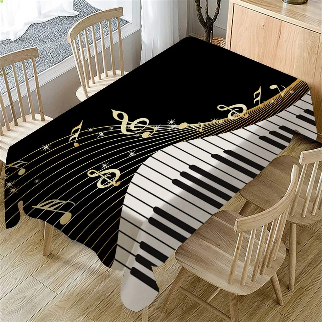 Tablecloth Diy Decor for Dining Line Table Piano Music Pattern Cloth Rectangular Tea Cover Home 19NOV27 | Дом и сад