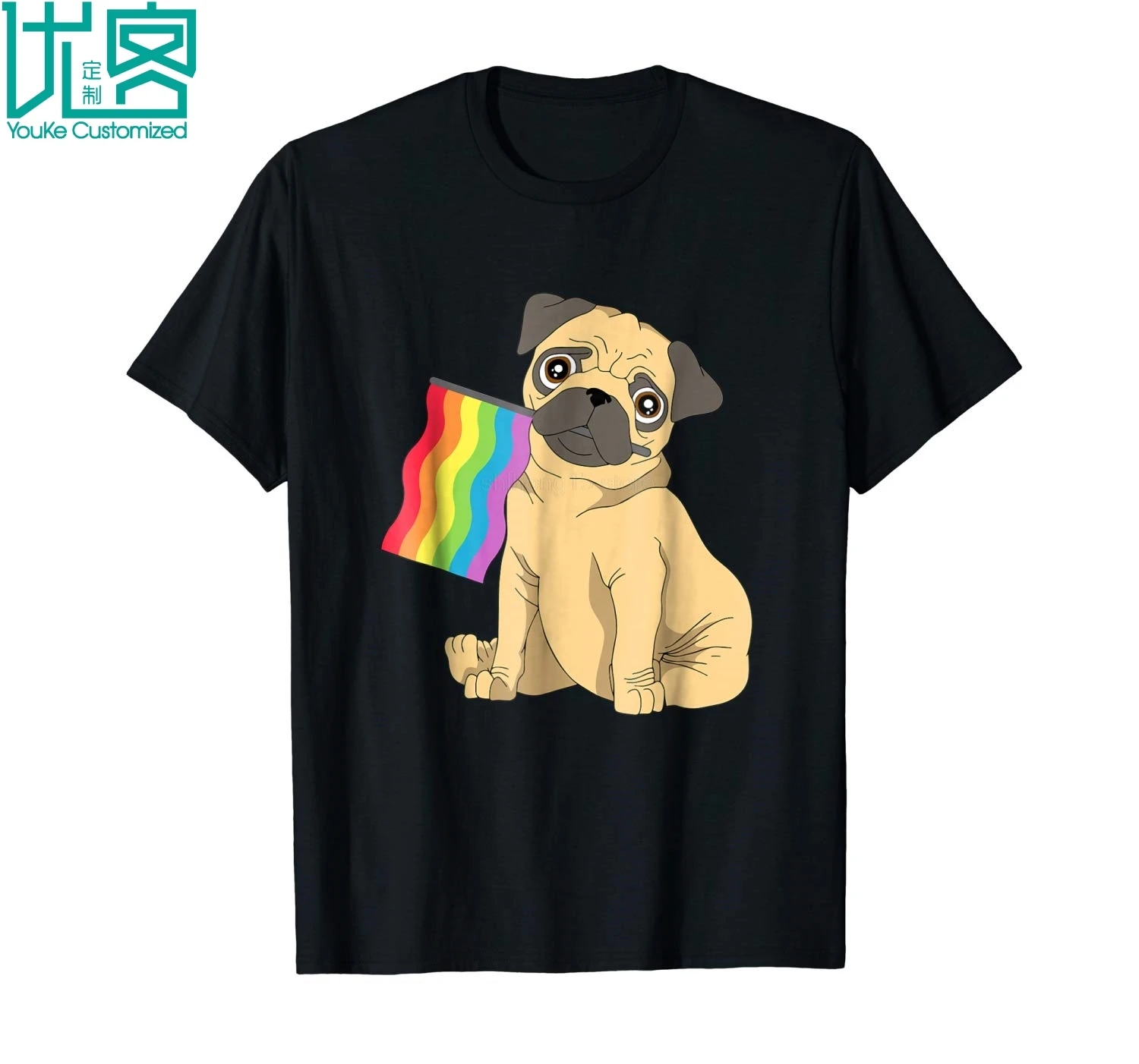 I M Веселая рубашка с флагом принтом Мопс ПРАЙД Lgbtq Gifts Wo men s Kids летняя мужская
