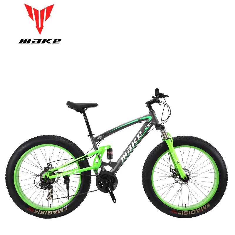 MAKE горный жир велосипед стальная рама полный чулок 24 скорости Shimano дисковый