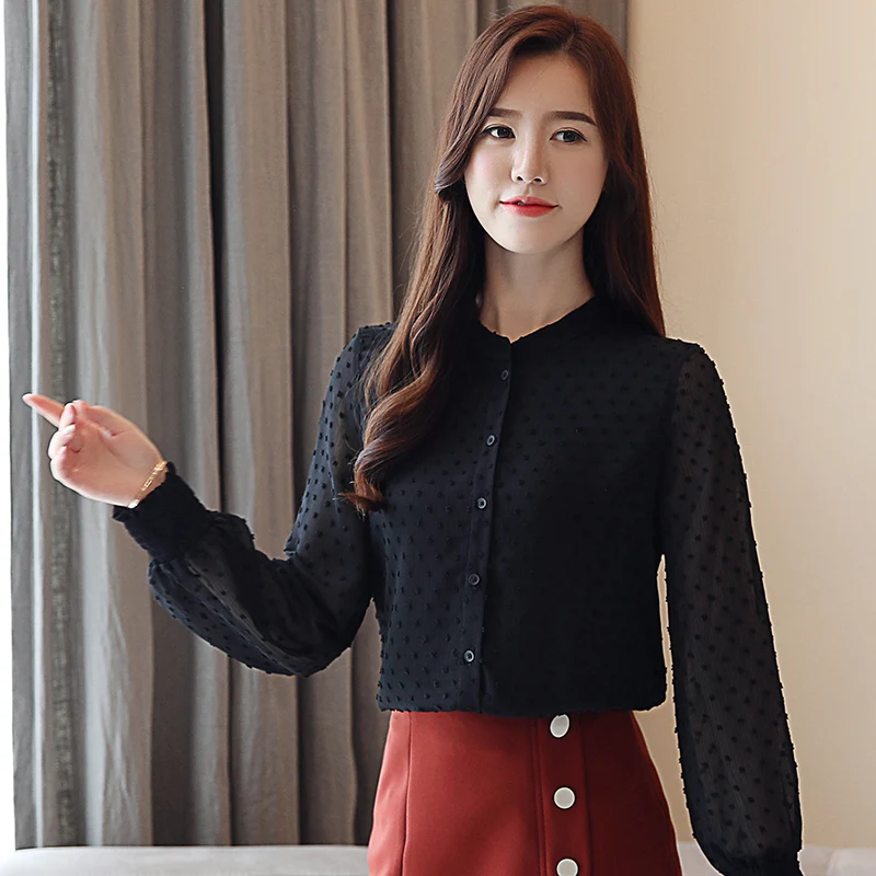 New Arrived Women Shirt Sweet Female O Collar Cardigan Long-sleeve Blouse And Tops Korean Style OL Clothing Blusa 0974 30 | Женская