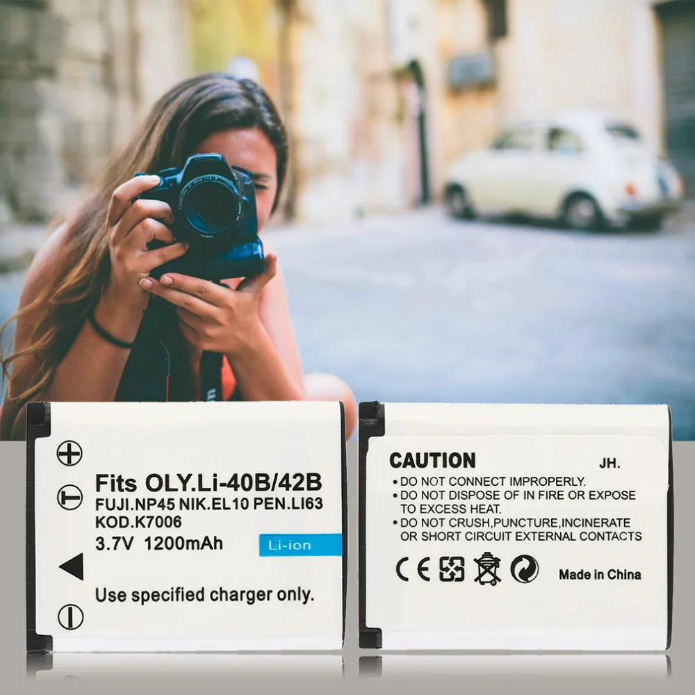 Перезаряжаемые видеорегистраторы, камера батарея 1200mah для камеры OLYMPUS видеокамеры Замена батареи Аксессуары для Li-40B/42B-S