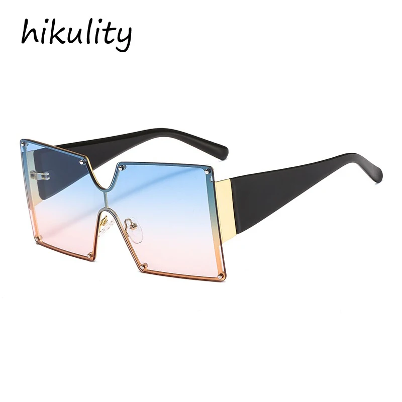 one piece oversized gradient women sunglasses new fashion brand flat big sun glasses female sexy shield shades uv400 | Аксессуары для