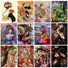 HUACAN алмазная вышивка портрет картина стразами мозаика Японская гейша наклейка на стену подарок ручной работы